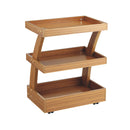 【F】木製ワゴン (ブラックウォルナット/ナチュラル)