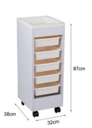 【F】サロンワゴン (ホワイト/ブラウン)